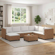 vidaXL 8 st Rieten Loungeset met Kussens GENDT Natuurlijk rattan