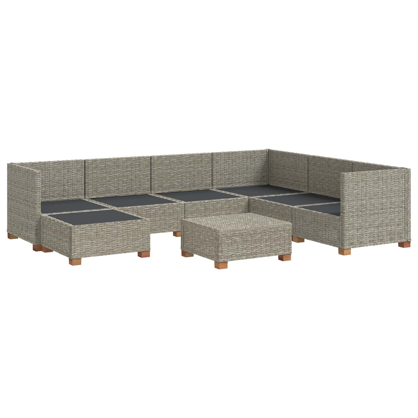 vidaXL 8 st Rieten Loungeset met Kussens GENDT Natuurlijk rattan