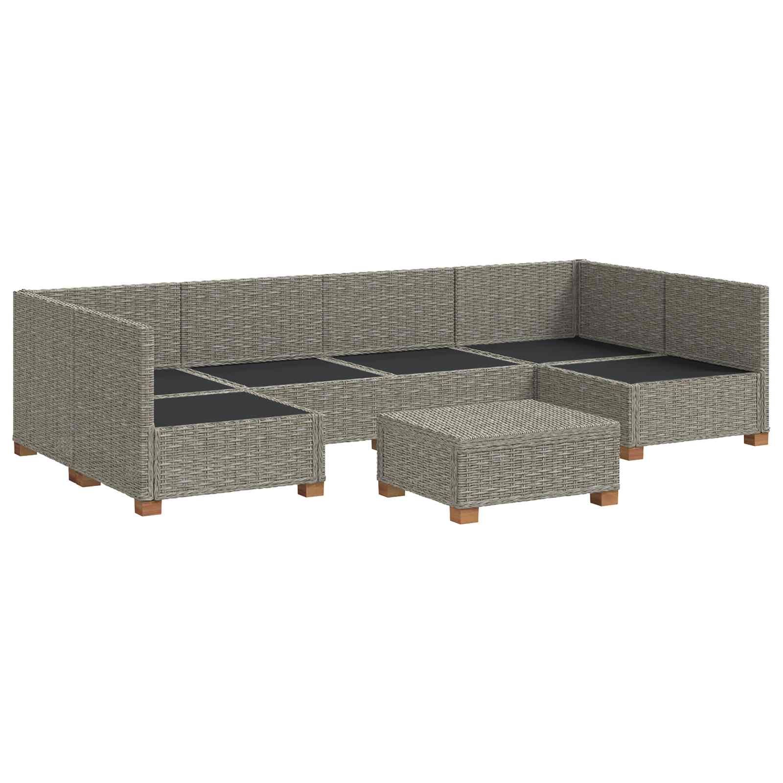 vidaXL 7 st Rieten Loungeset met Kussens GENDT Natuurlijk rattan