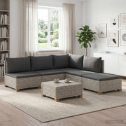 vidaXL 6 st Rieten Loungeset met Kussens GENDT Natuurlijk rattan
