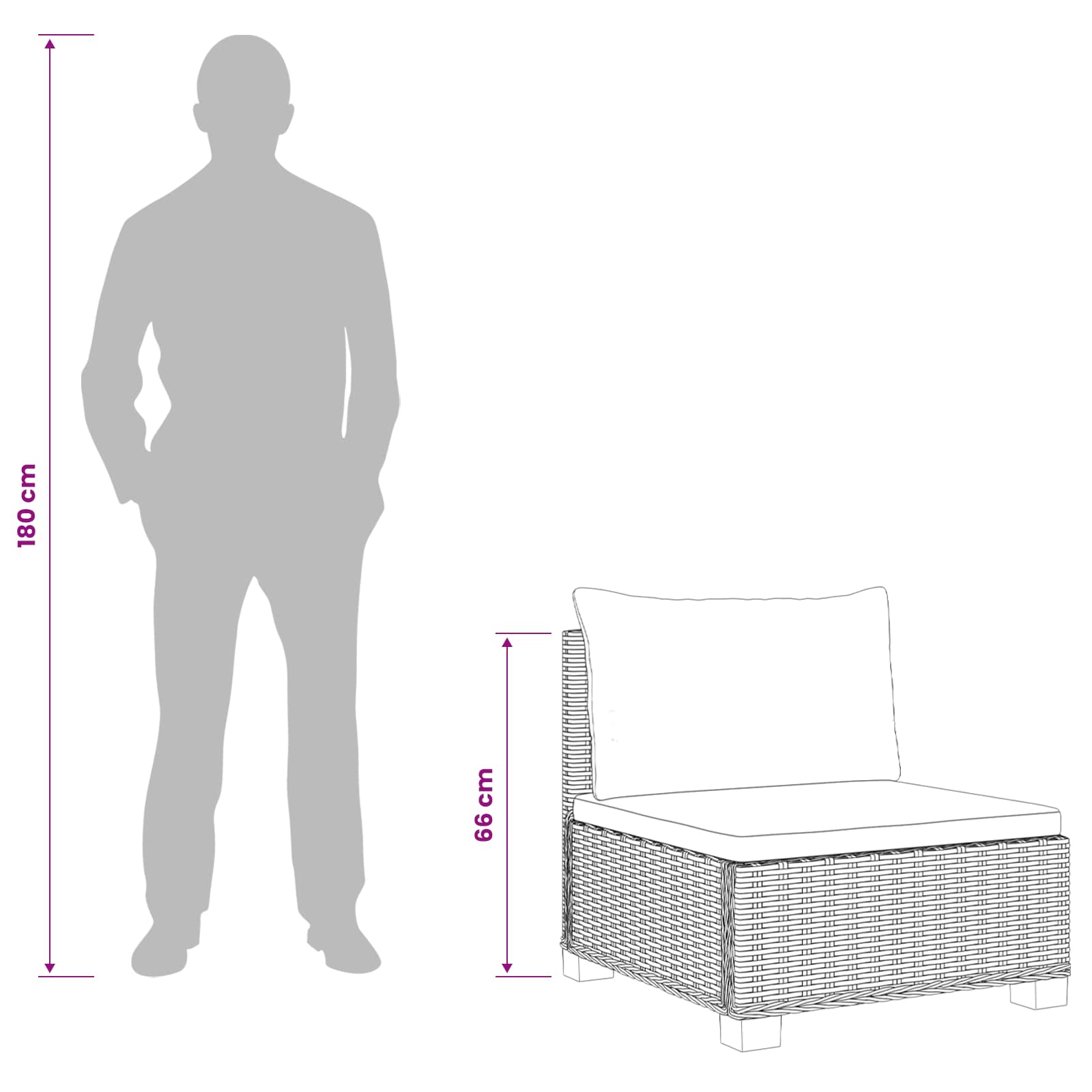 vidaXL 6 st Rieten Loungeset met Kussens GENDT Natuurlijk rattan