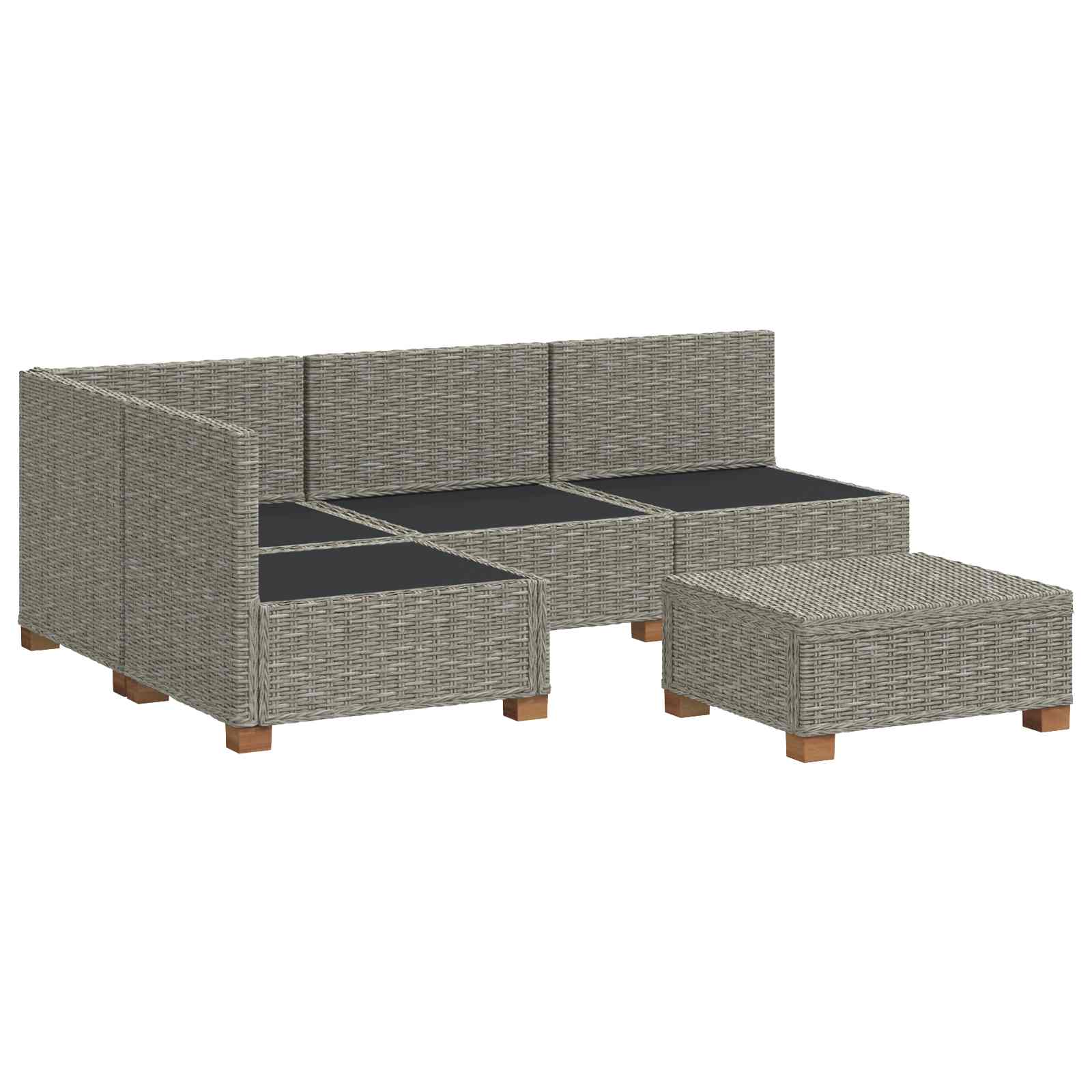 vidaXL 5 st Rieten Loungeset met Kussens GENDT Natuurlijk rattan