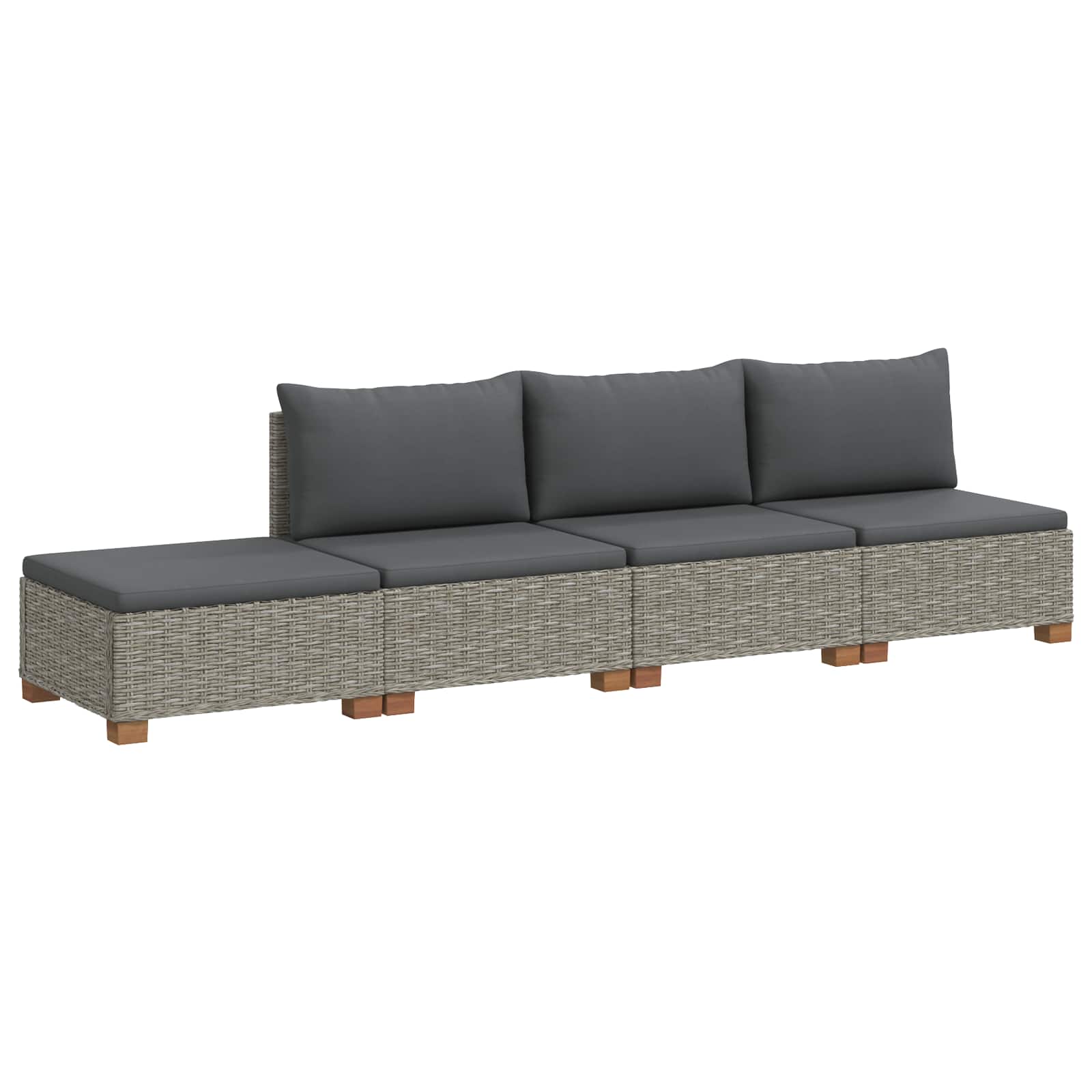 vidaXL 4 st Rieten Loungeset met Kussens GENDT Natuurlijk rattan