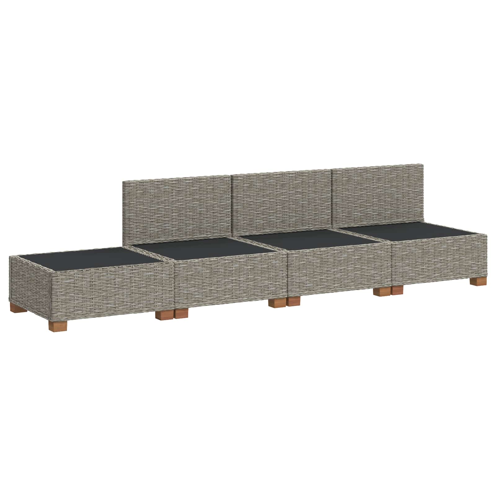 vidaXL 4 st Rieten Loungeset met Kussens GENDT Natuurlijk rattan