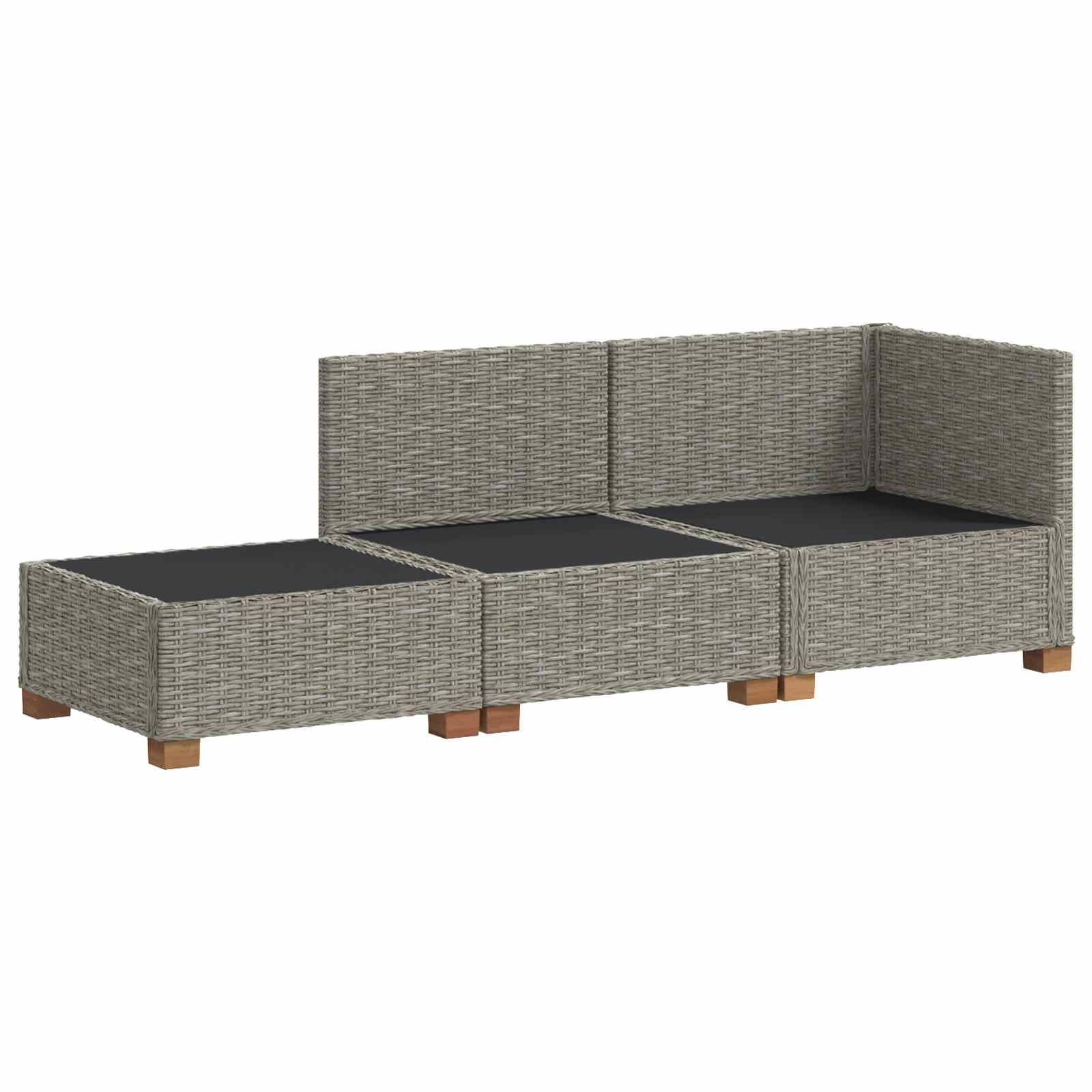 vidaXL 3 st Rieten Loungeset met Kussens GENDT Natuurlijk rattan
