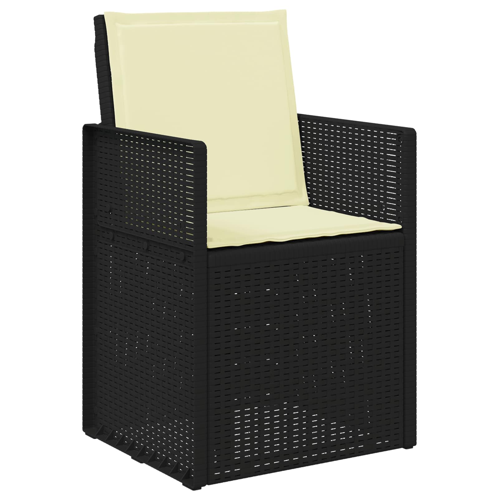 vidaXL Tuin eettafelset met kussen 3 pcs Antraciet- en crèmekleurig PP