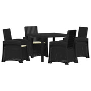 vidaXL Tuin eettafelset 5 st Antraciet- en crèmekleurig PP