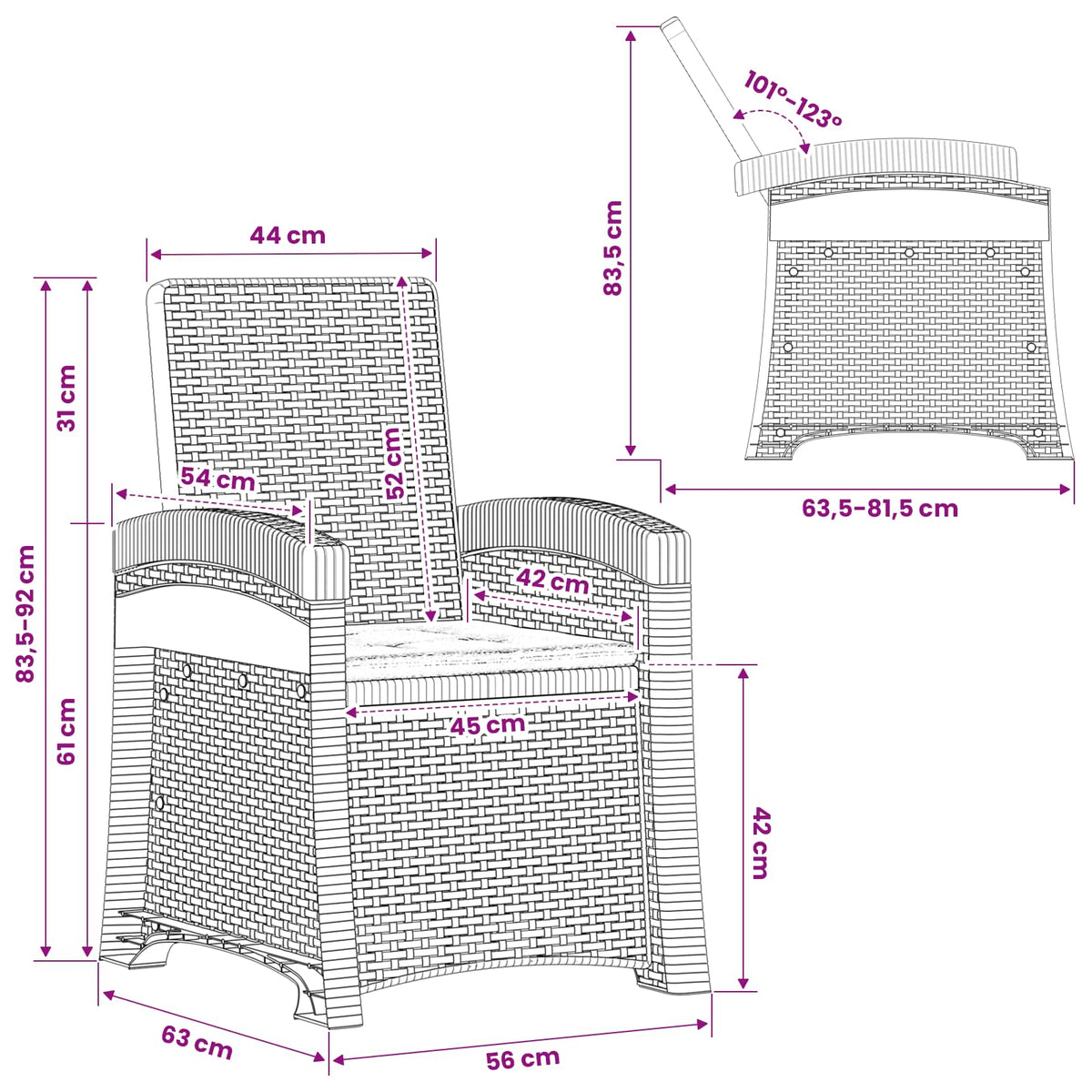vidaXL Tuin eettafelset 5 st Antraciet- en crèmekleurig PP