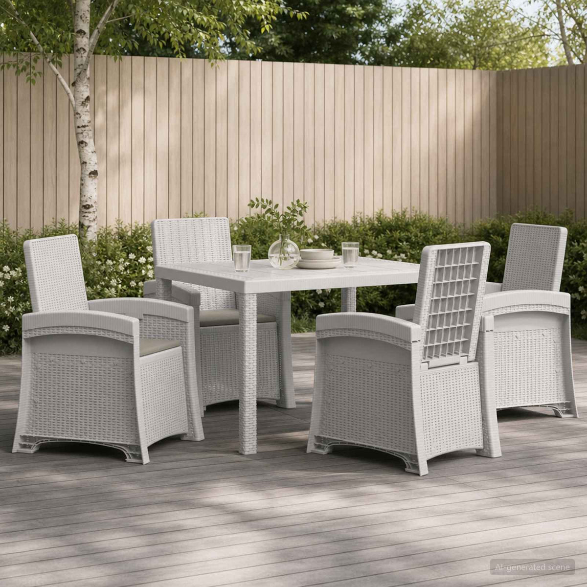 vidaXL Tuin eettafelset 5 st Antraciet- en crèmekleurig PP