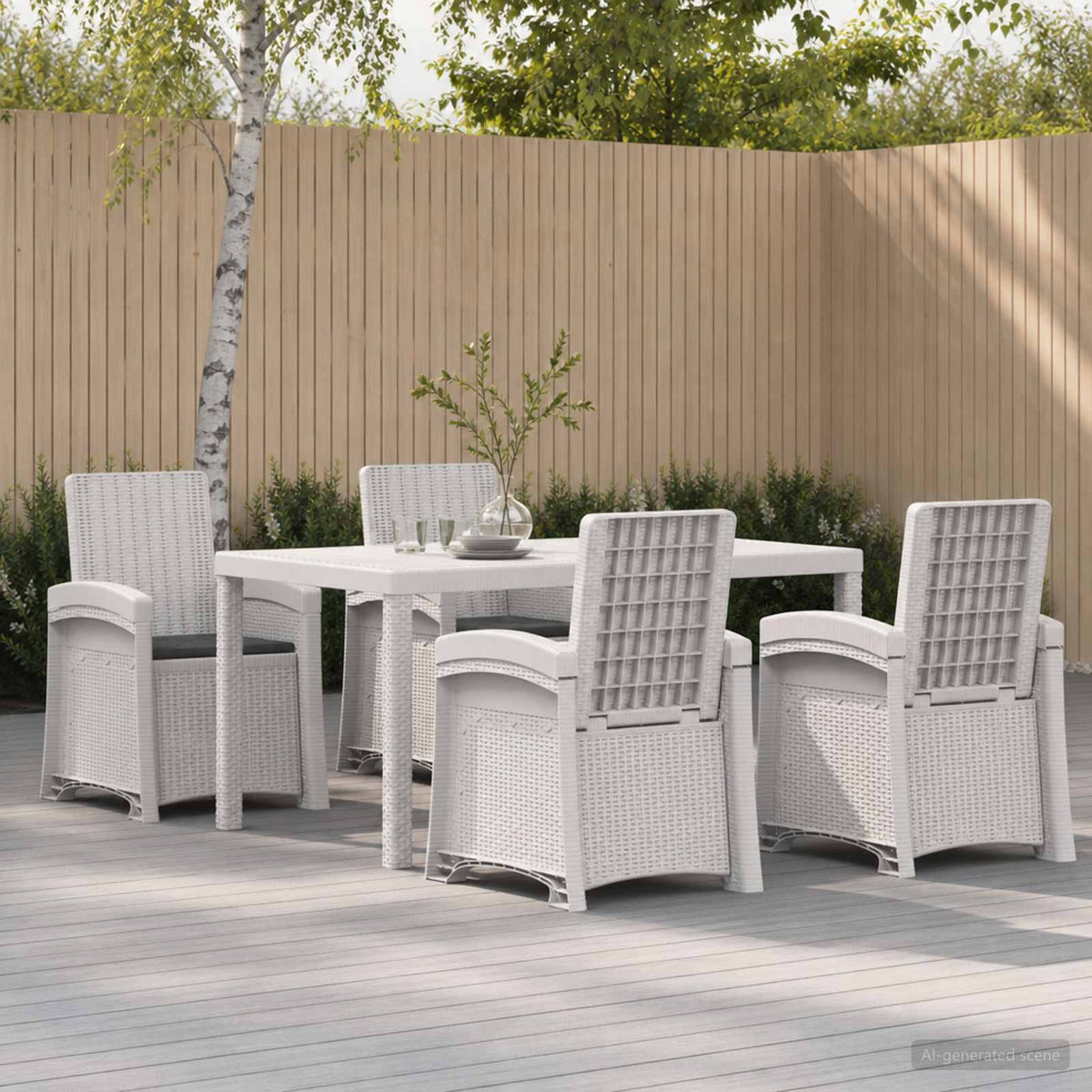vidaXL Tuin eettafelset 5 st Antraciet- en crèmekleurig PP