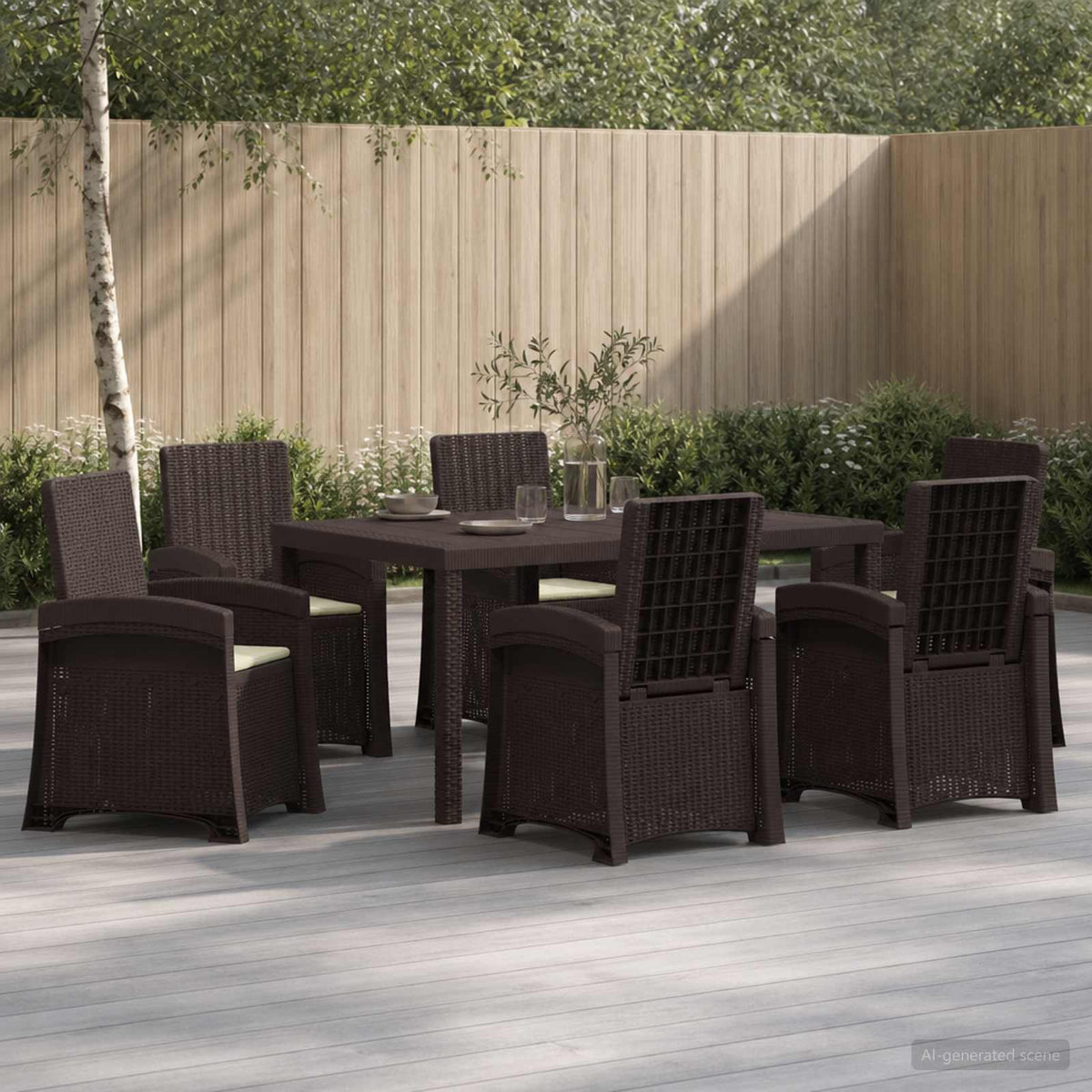 vidaXL Tuin eettafelset 5 st Antraciet- en crèmekleurig PP