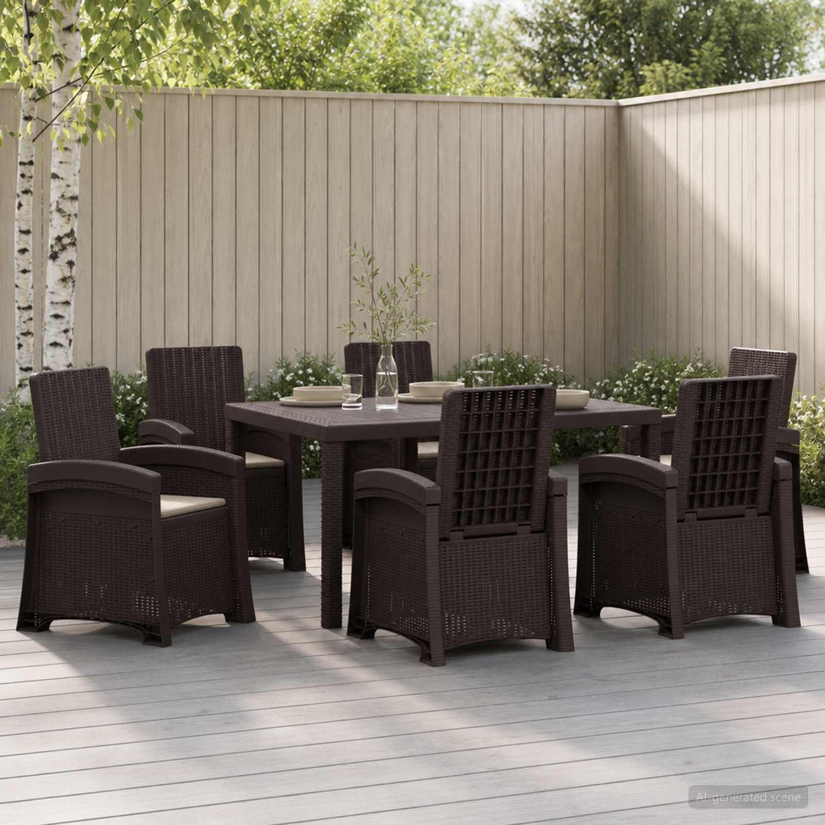 vidaXL Tuin eettafelset 5 st Antraciet- en crèmekleurig PP