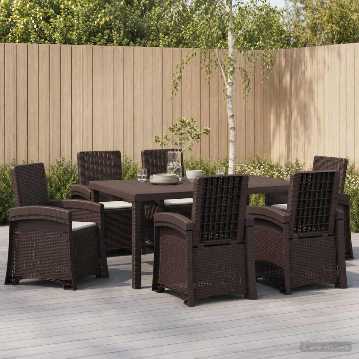 vidaXL Tuin eettafelset 5 st Antraciet- en crèmekleurig PP