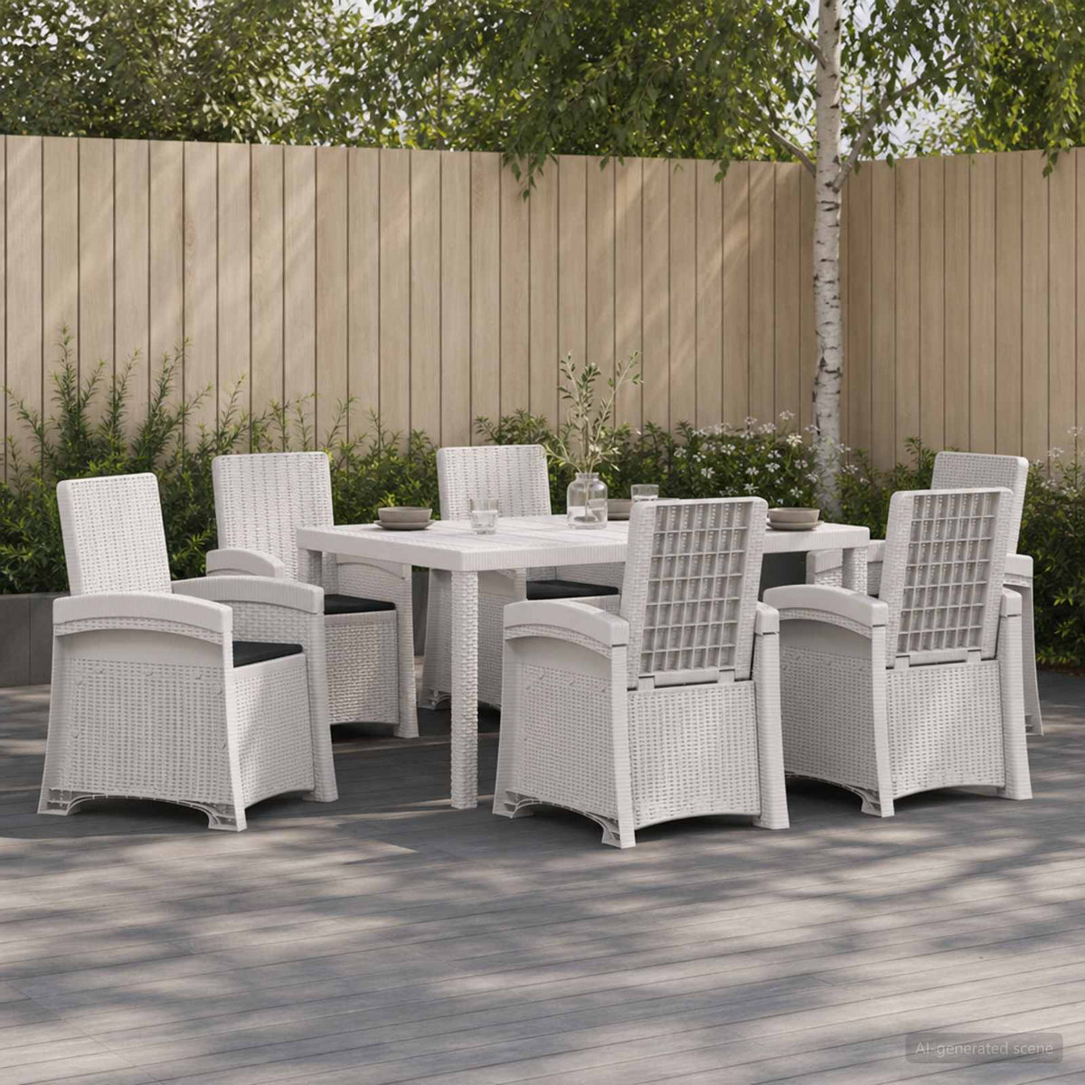 vidaXL Tuin eettafelset 5 st Antraciet- en crèmekleurig PP