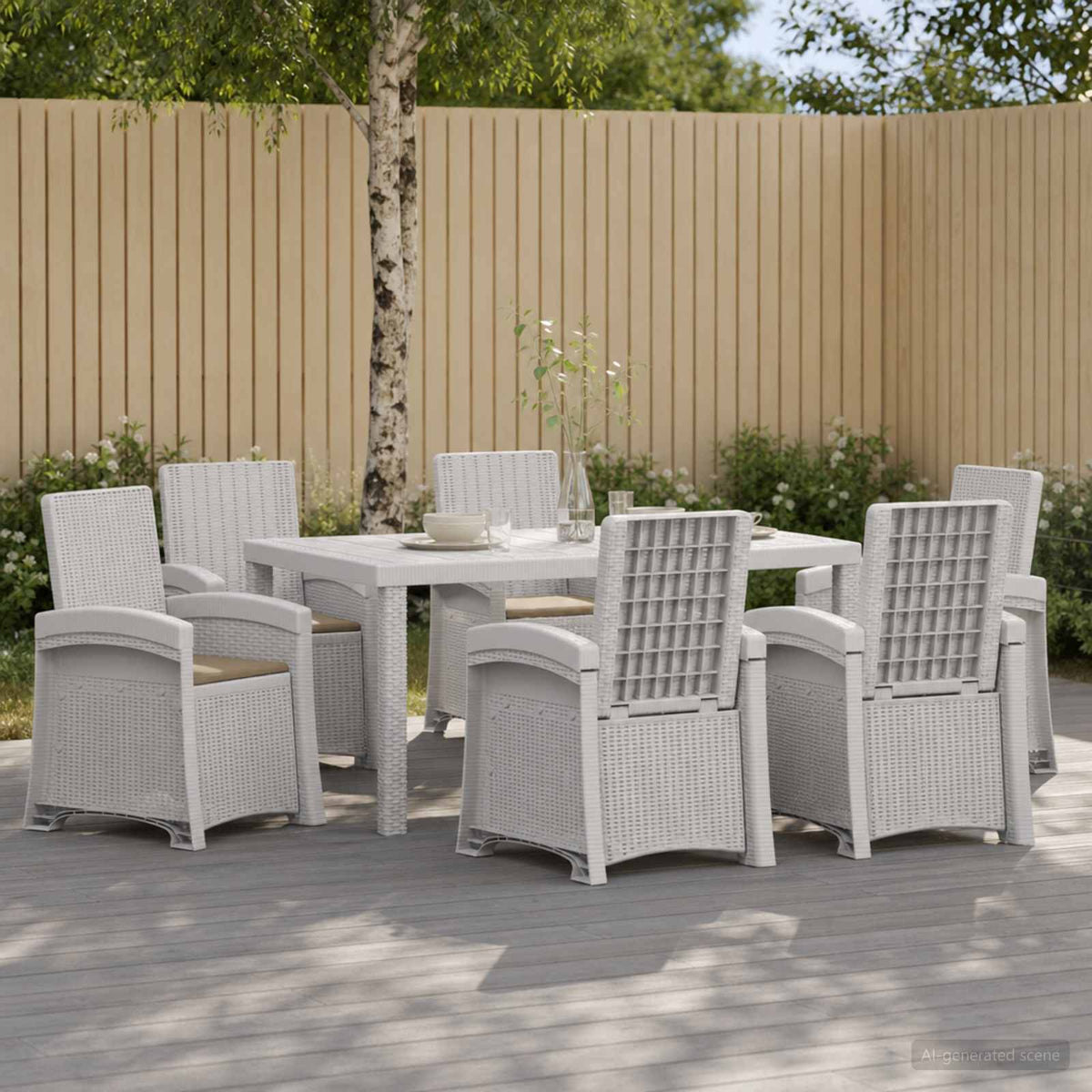 vidaXL Tuin eettafelset 5 st Antraciet- en crèmekleurig PP