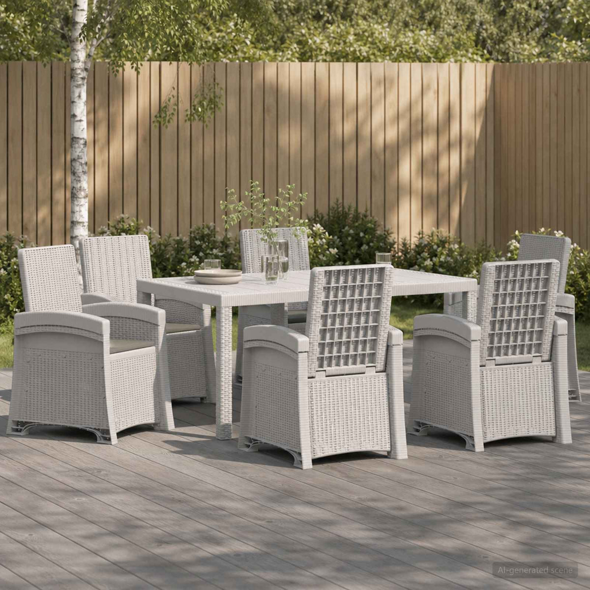 vidaXL Tuin eettafelset 5 st Antraciet- en crèmekleurig PP