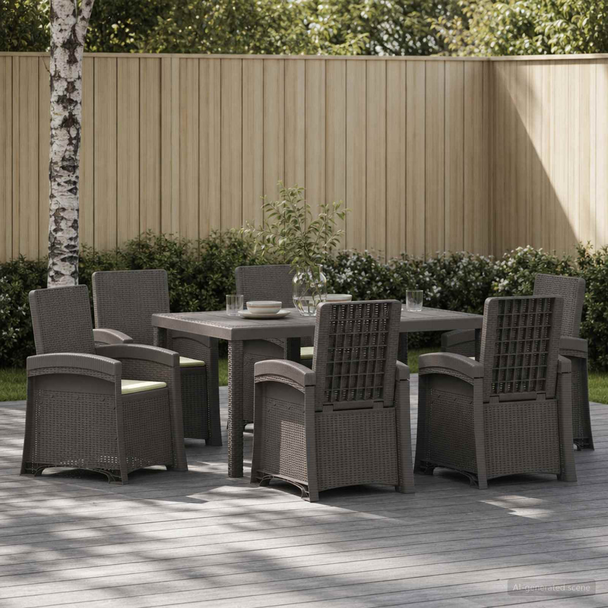 vidaXL Tuin eettafelset 5 st Antraciet- en crèmekleurig PP
