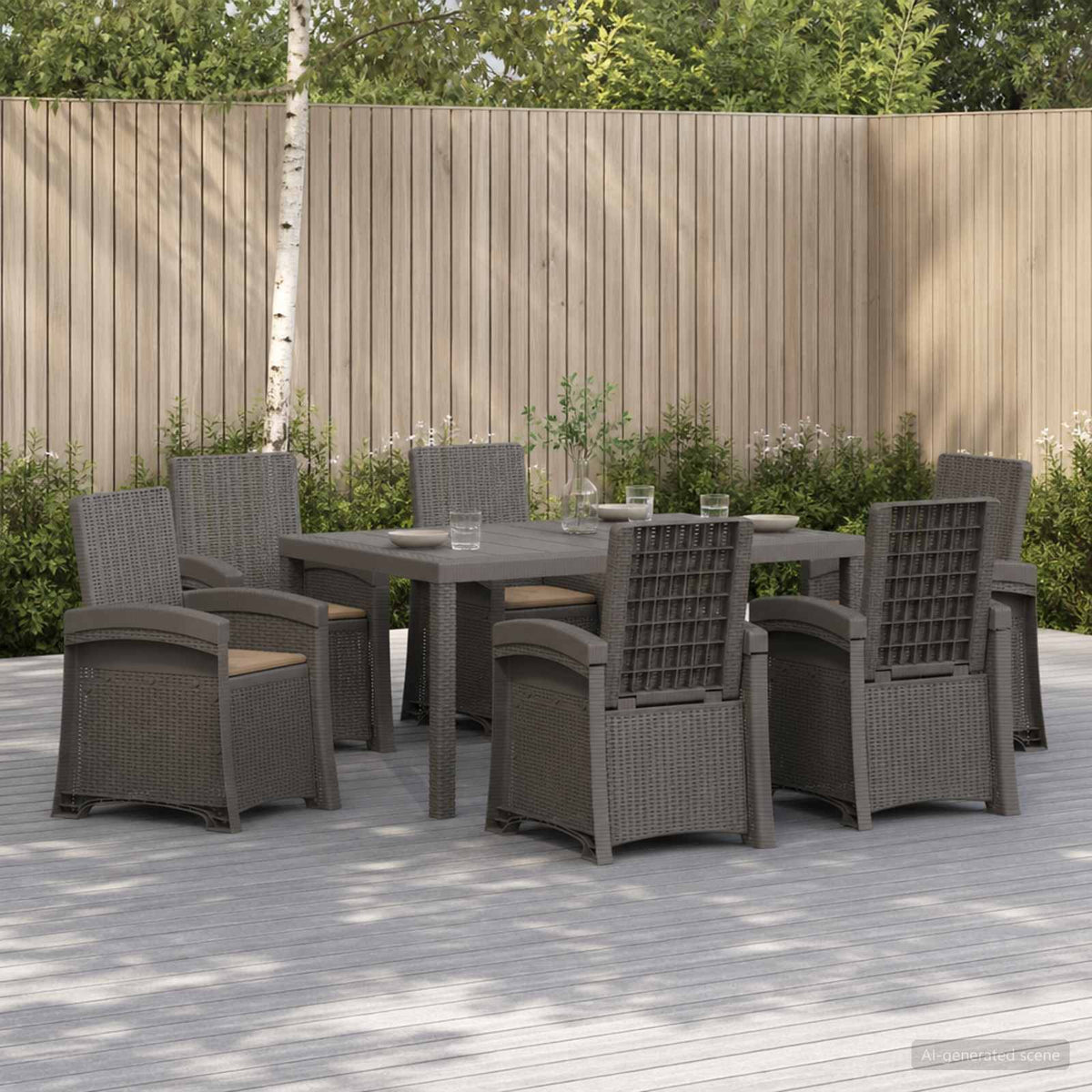 vidaXL Tuin eettafelset 5 st Antraciet- en crèmekleurig PP