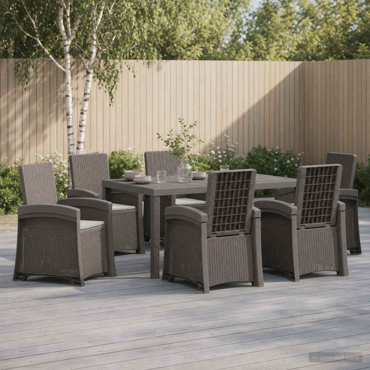 vidaXL Tuin eettafelset 5 st Antraciet- en crèmekleurig PP
