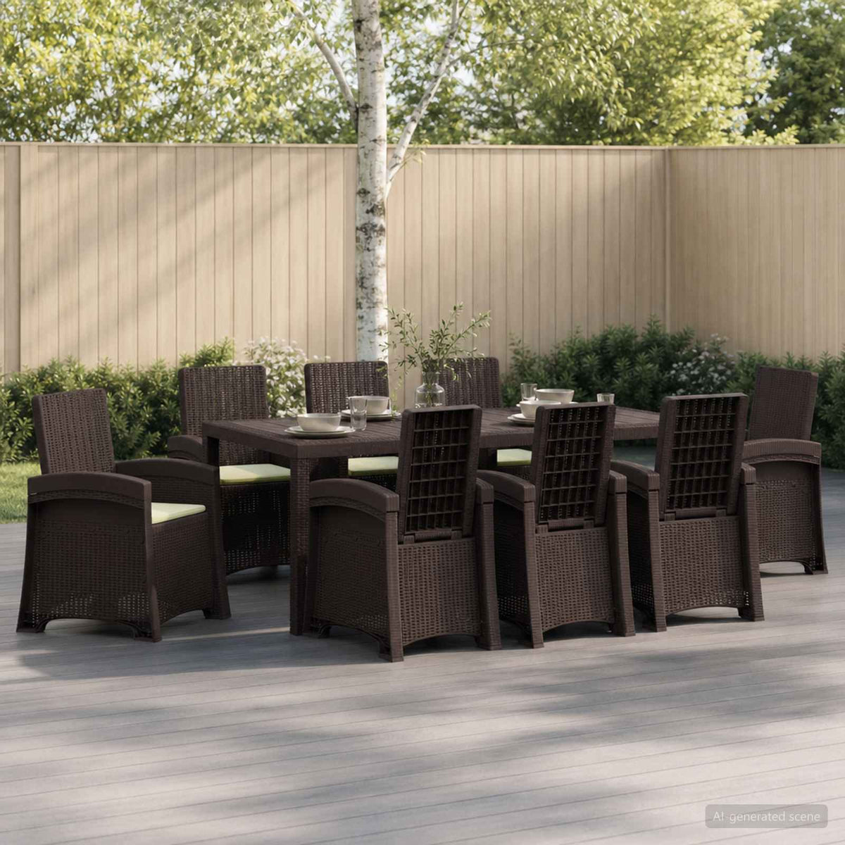 vidaXL Tuin eettafelset 5 st Antraciet- en crèmekleurig PP