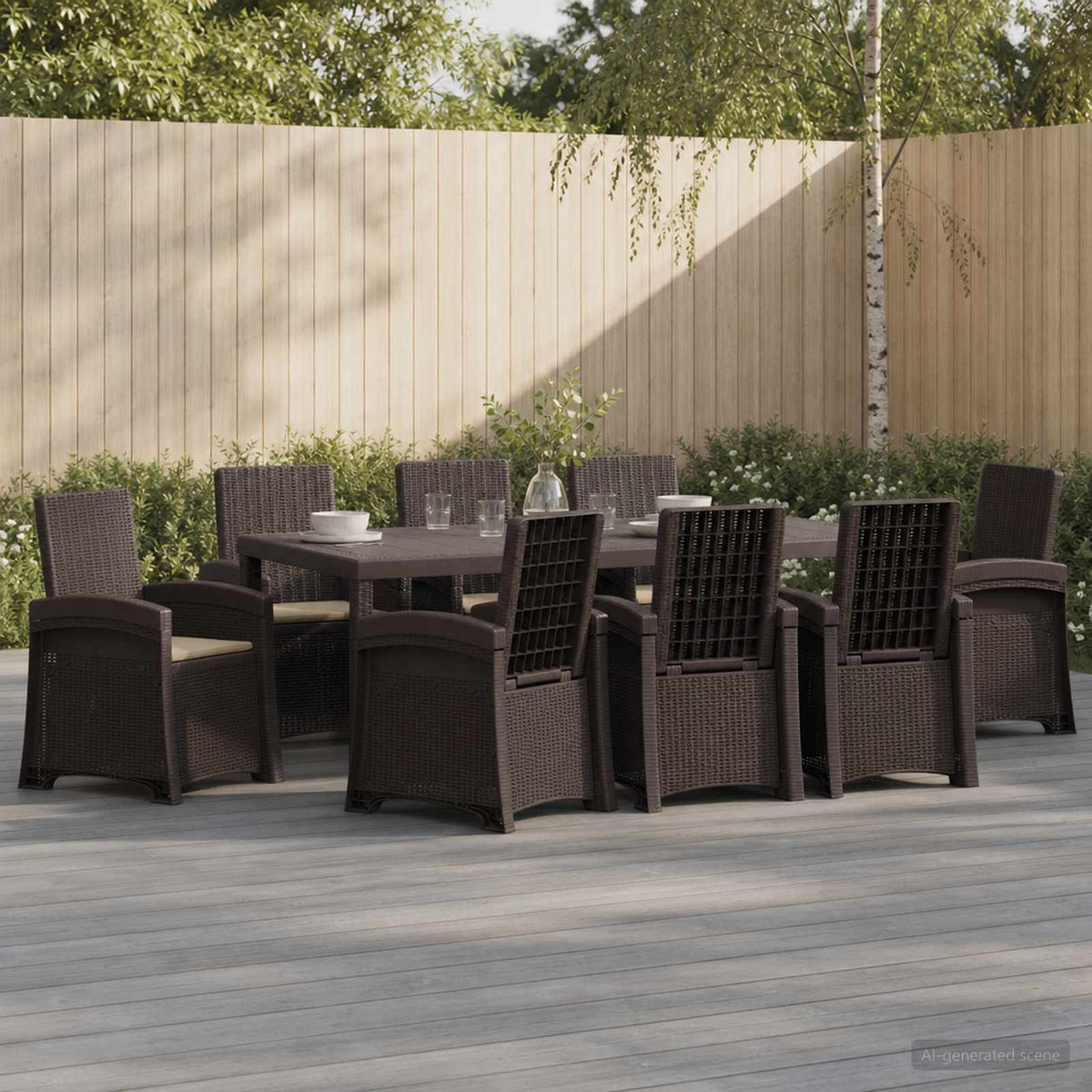 vidaXL Tuin eettafelset 5 st Antraciet- en crèmekleurig PP
