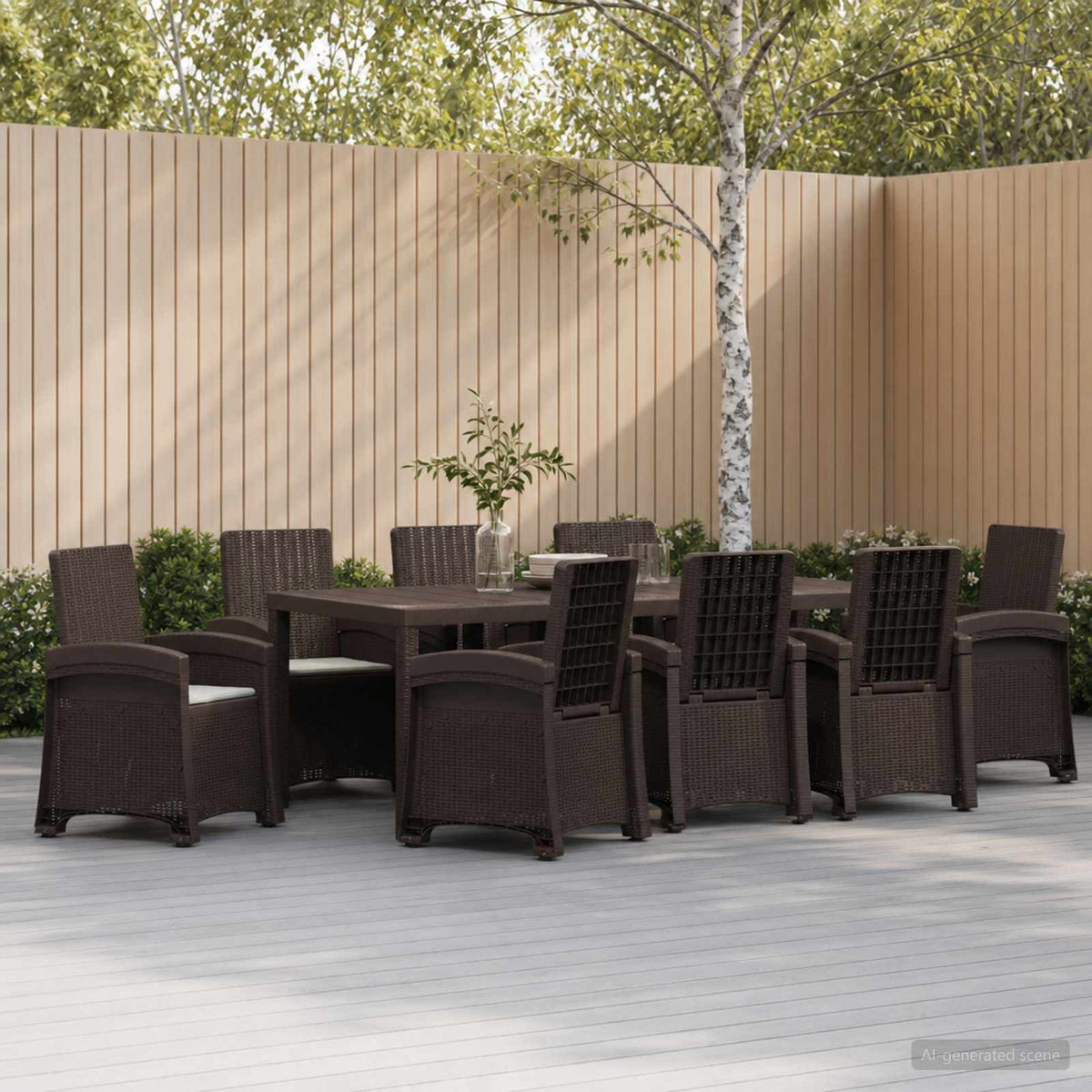 vidaXL Tuin eettafelset 5 st Antraciet- en crèmekleurig PP