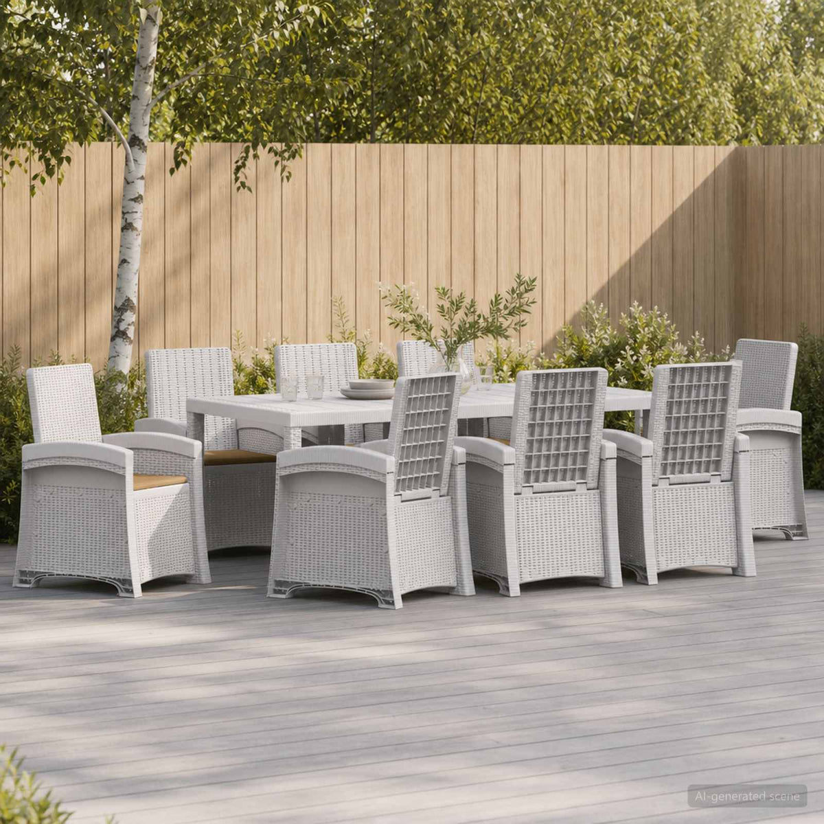 vidaXL Tuin eettafelset 5 st Antraciet- en crèmekleurig PP