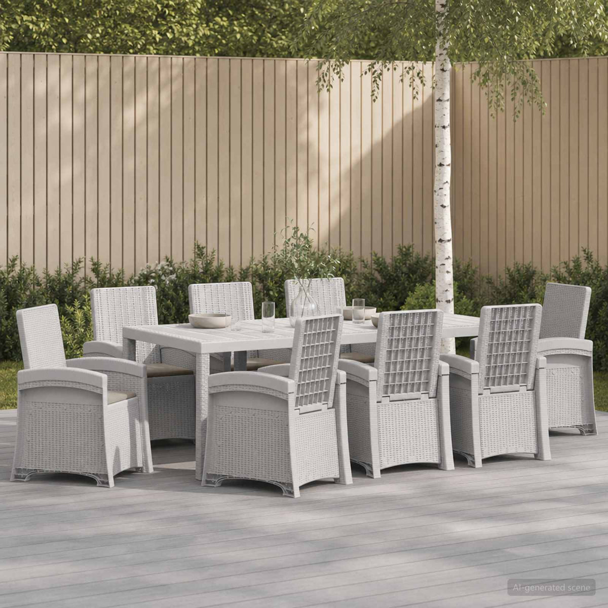 vidaXL Tuin eettafelset 5 st Antraciet- en crèmekleurig PP