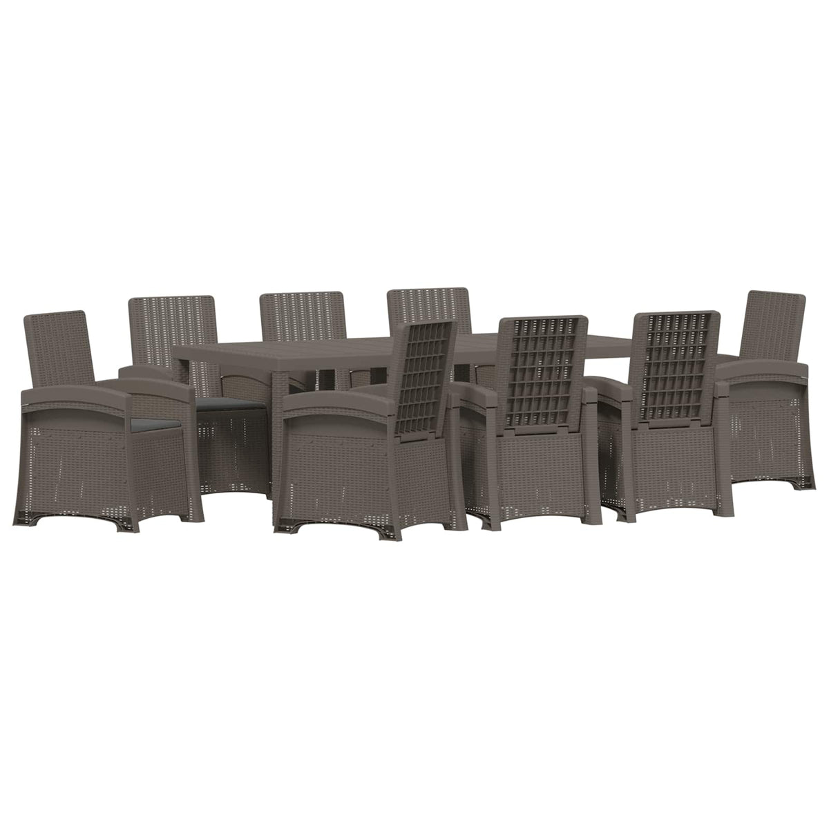 vidaXL Tuin eettafelset 5 st Antraciet- en crèmekleurig PP
