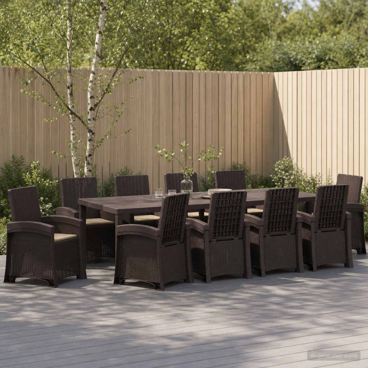 vidaXL Tuin eettafelset 5 st Antraciet- en crèmekleurig PP