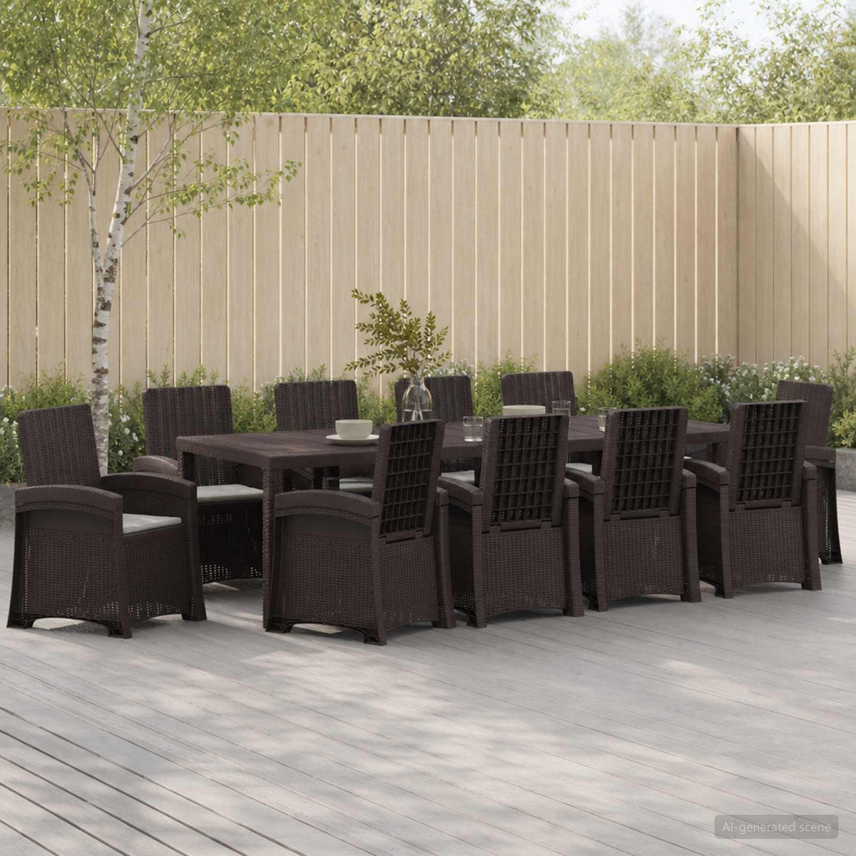 vidaXL Tuin eettafelset 5 st Antraciet- en crèmekleurig PP