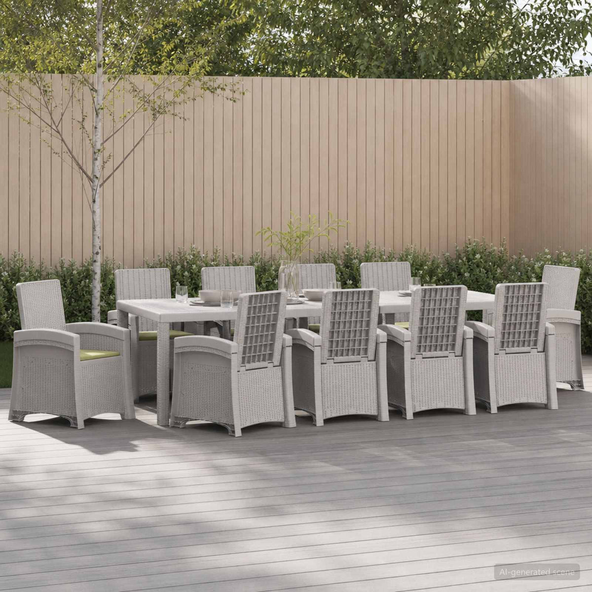 vidaXL Tuin eettafelset 5 st Antraciet- en crèmekleurig PP