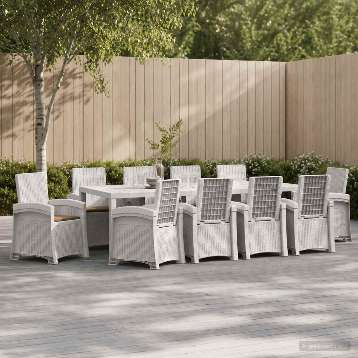 vidaXL Tuin eettafelset 5 st Antraciet- en crèmekleurig PP