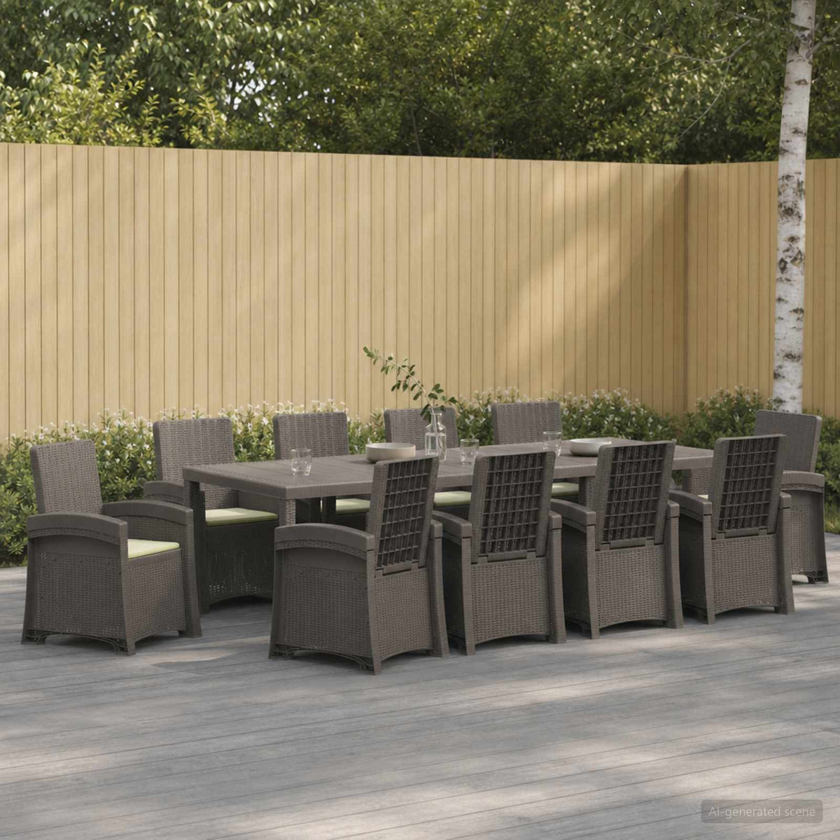 vidaXL Tuin eettafelset 5 st Antraciet- en crèmekleurig PP