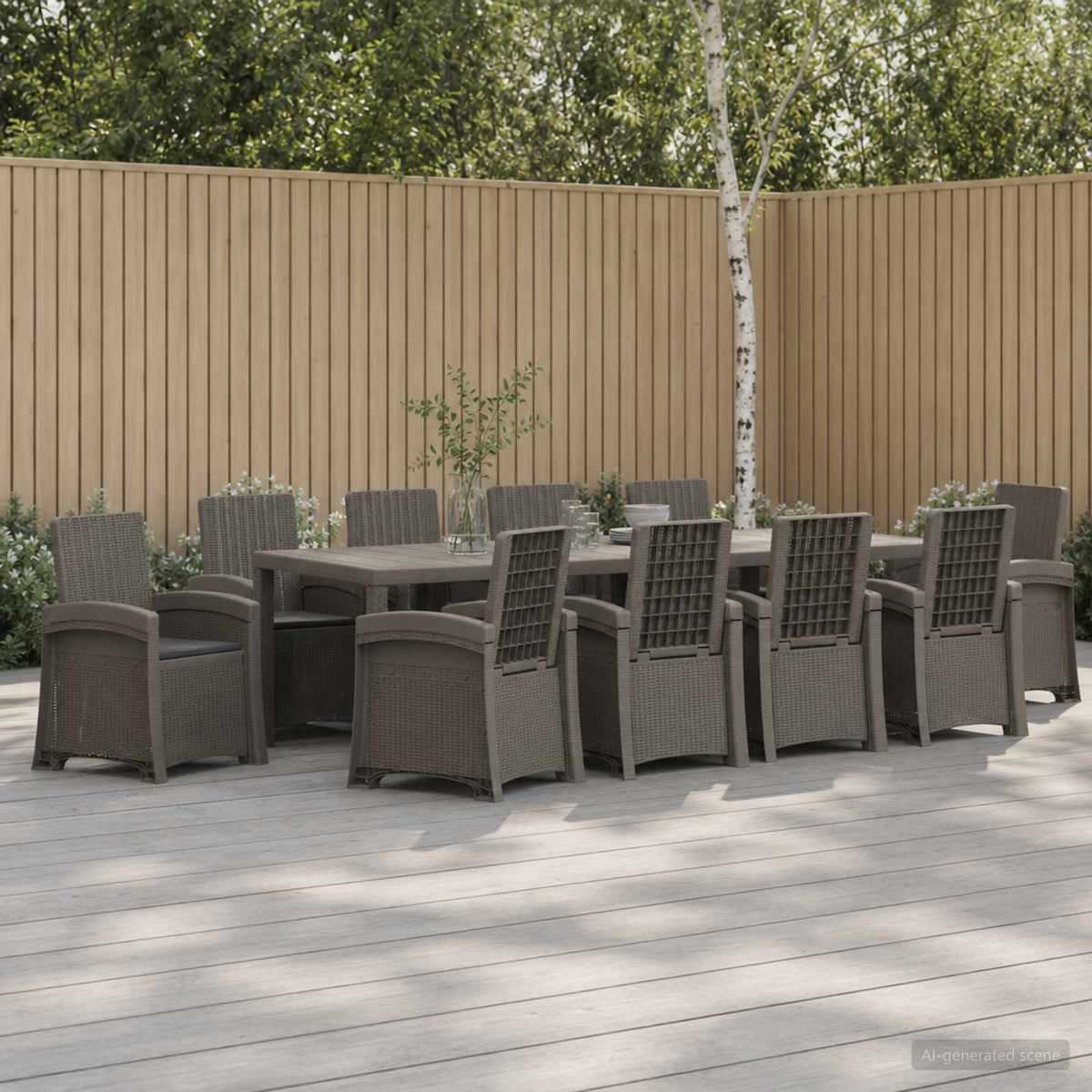 vidaXL Tuin eettafelset 5 st Antraciet- en crèmekleurig PP