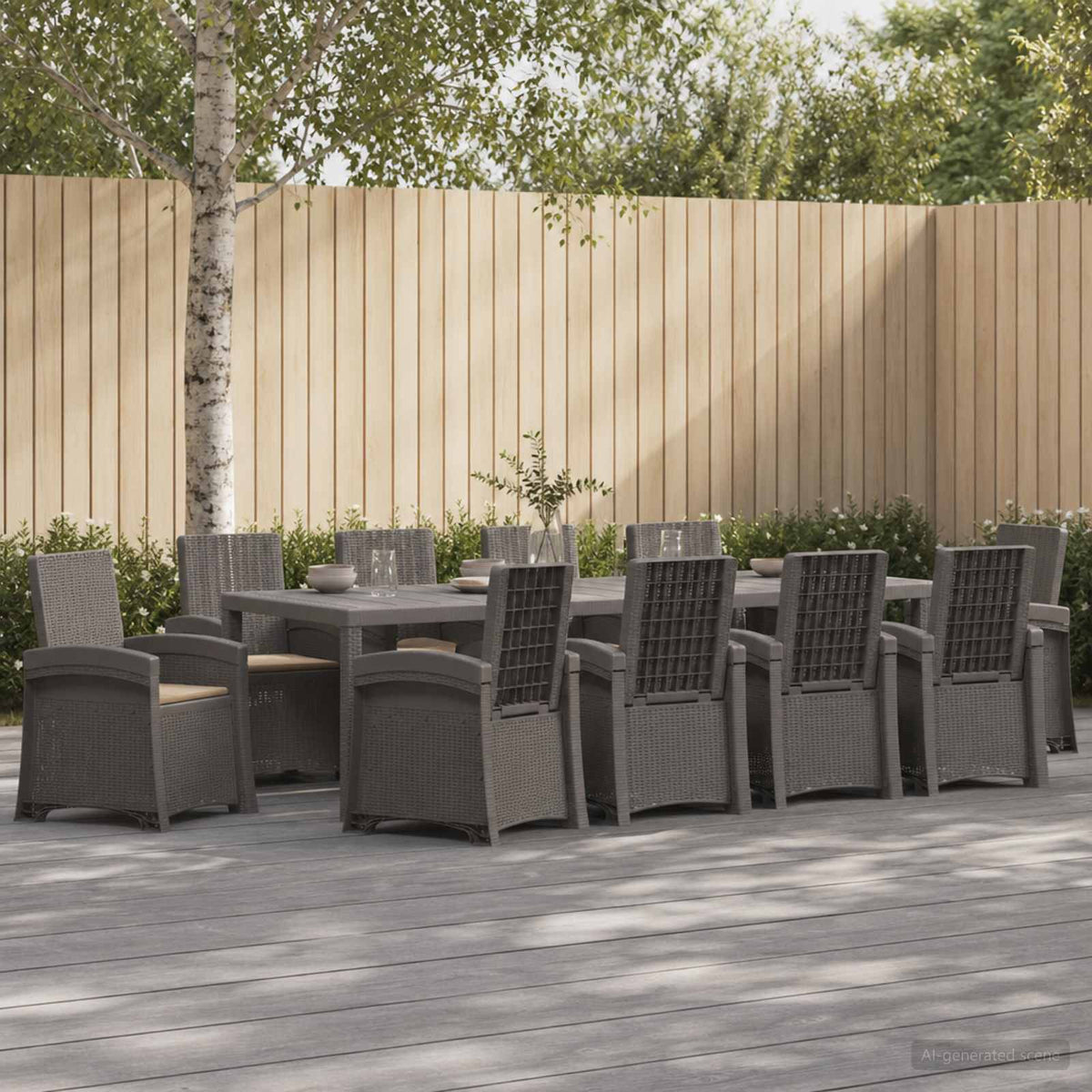 vidaXL Tuin eettafelset 5 st Antraciet- en crèmekleurig PP