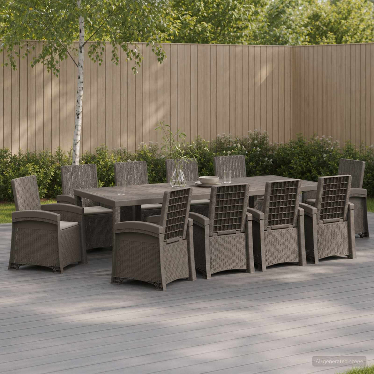 vidaXL Tuin eettafelset 5 st Antraciet- en crèmekleurig PP