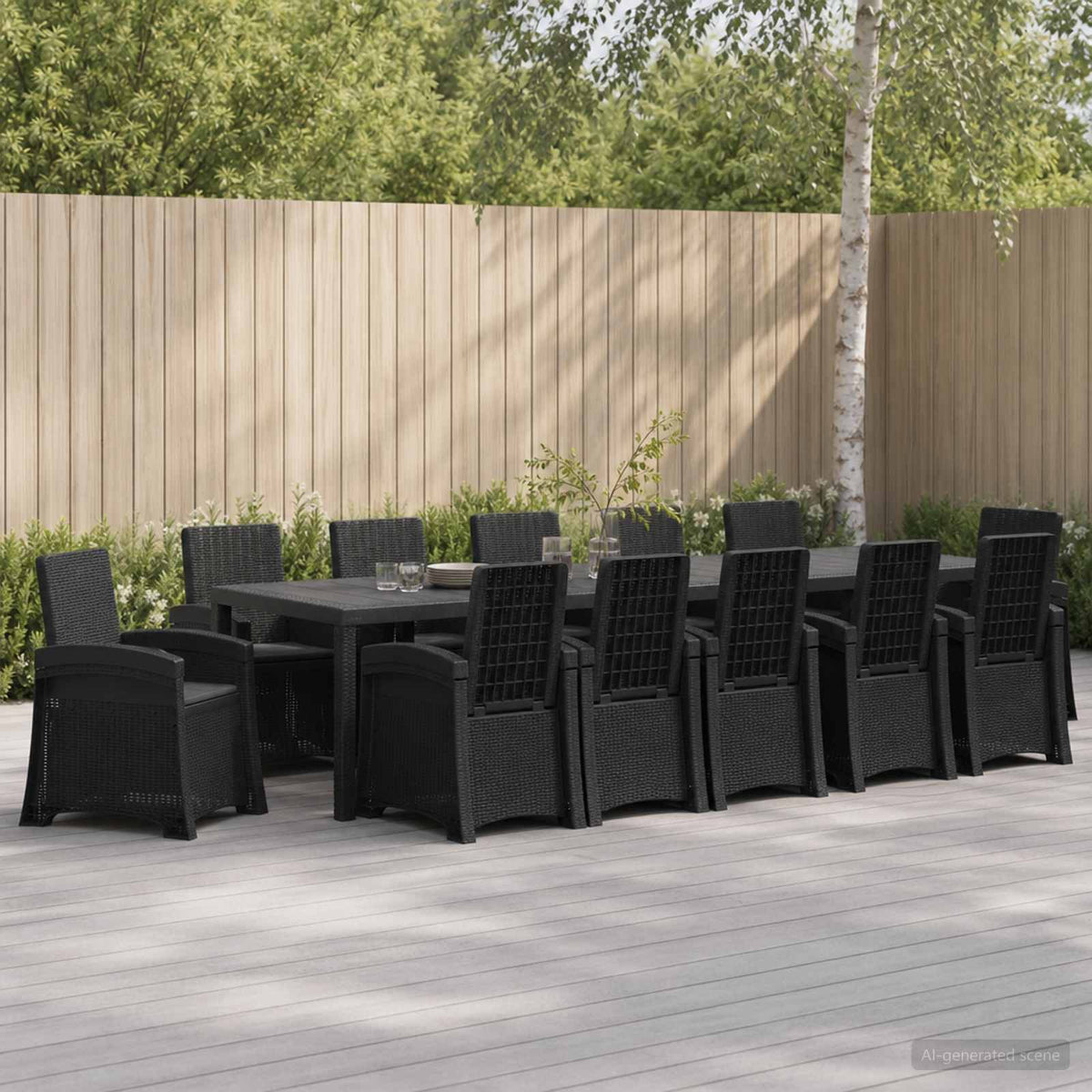 vidaXL Tuin eettafelset 5 st Antraciet- en crèmekleurig PP