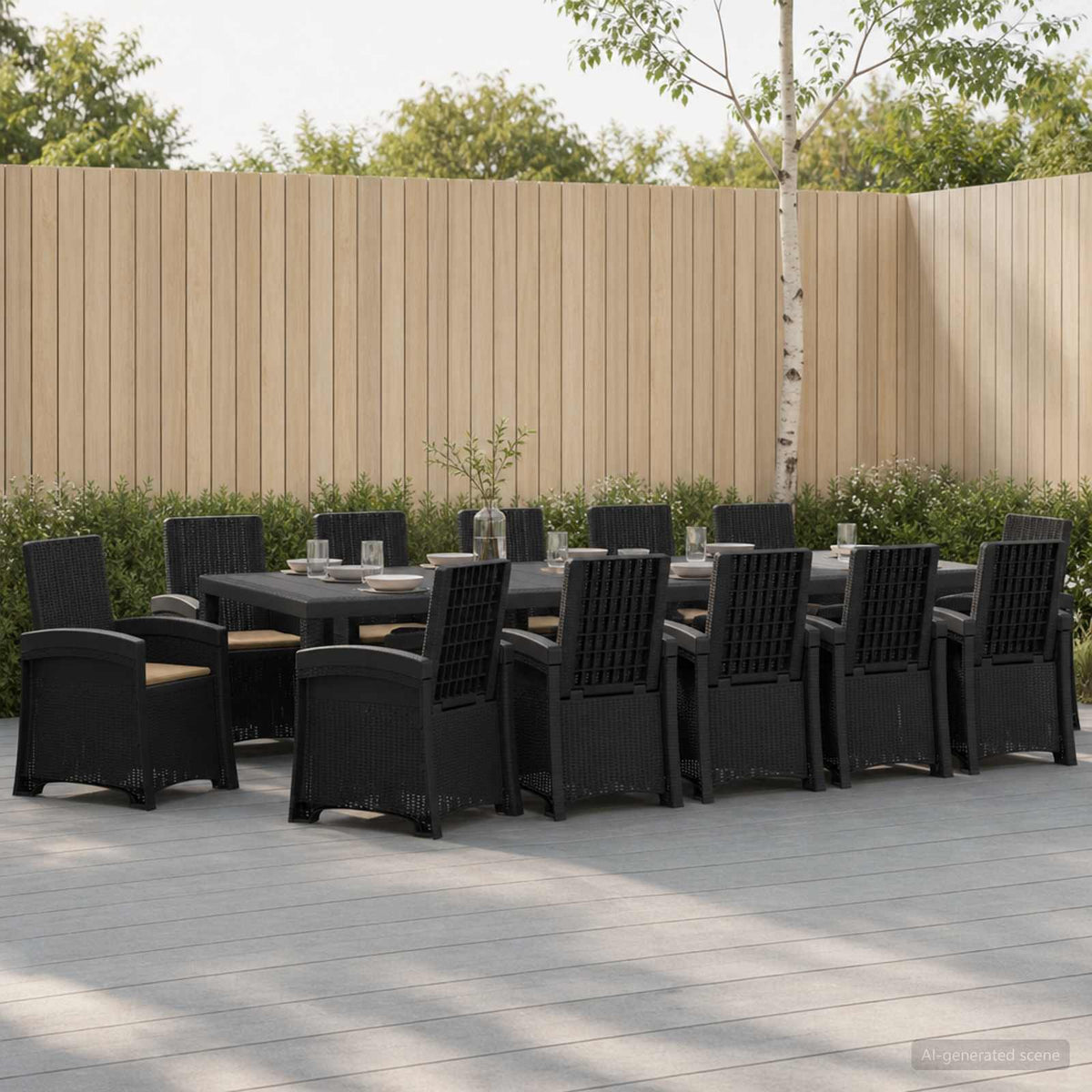 vidaXL Tuin eettafelset 5 st Antraciet- en crèmekleurig PP