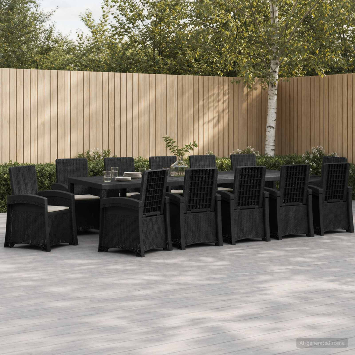 vidaXL Tuin eettafelset 5 st Antraciet- en crèmekleurig PP