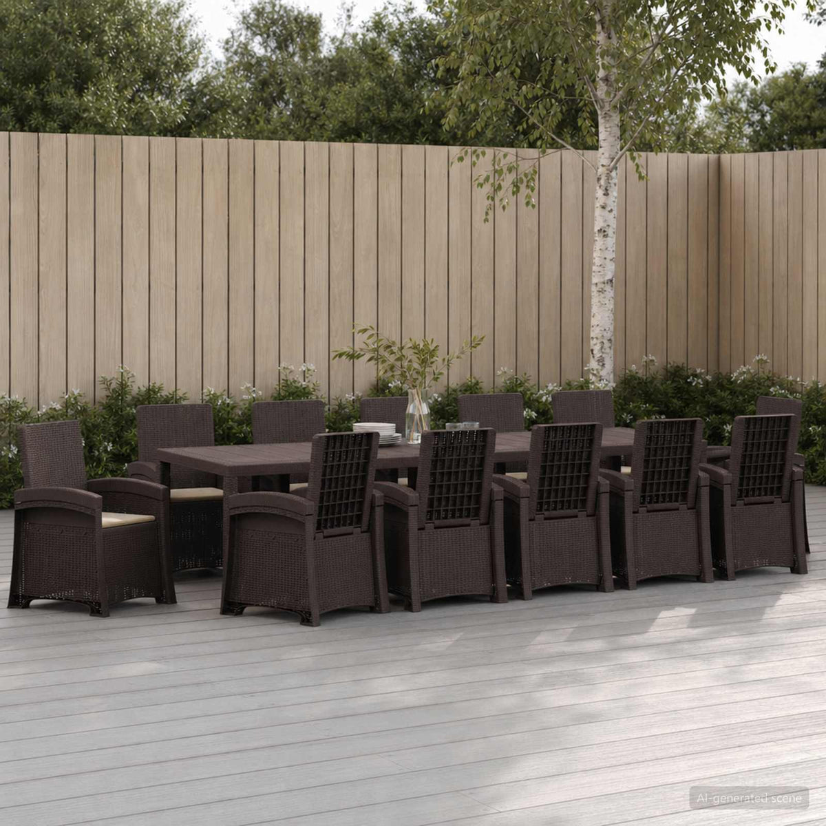 vidaXL Tuin eettafelset 5 st Antraciet- en crèmekleurig PP