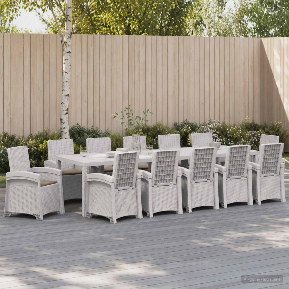 vidaXL Tuin eettafelset 5 st Antraciet- en crèmekleurig PP