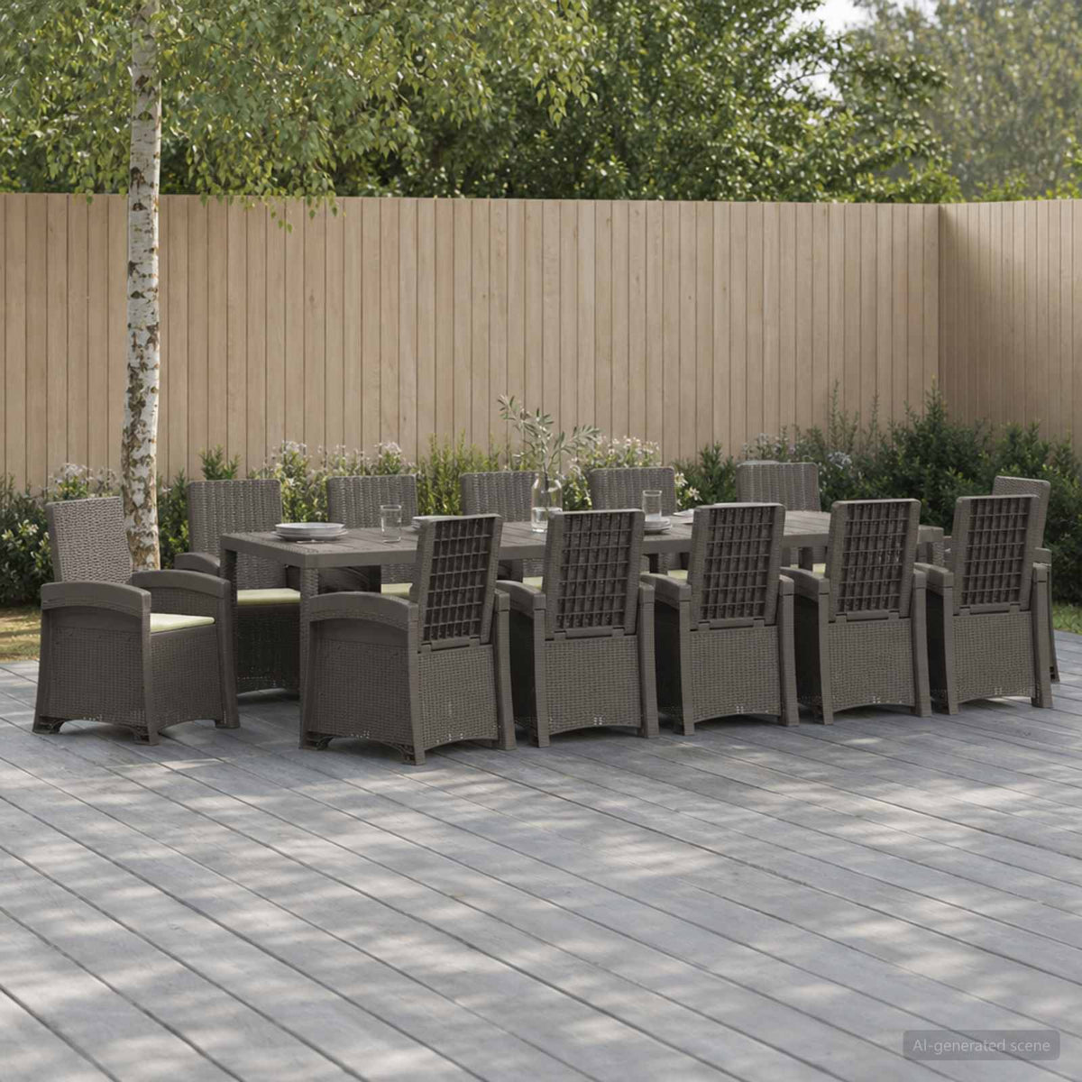 vidaXL Tuin eettafelset 5 st Antraciet- en crèmekleurig PP