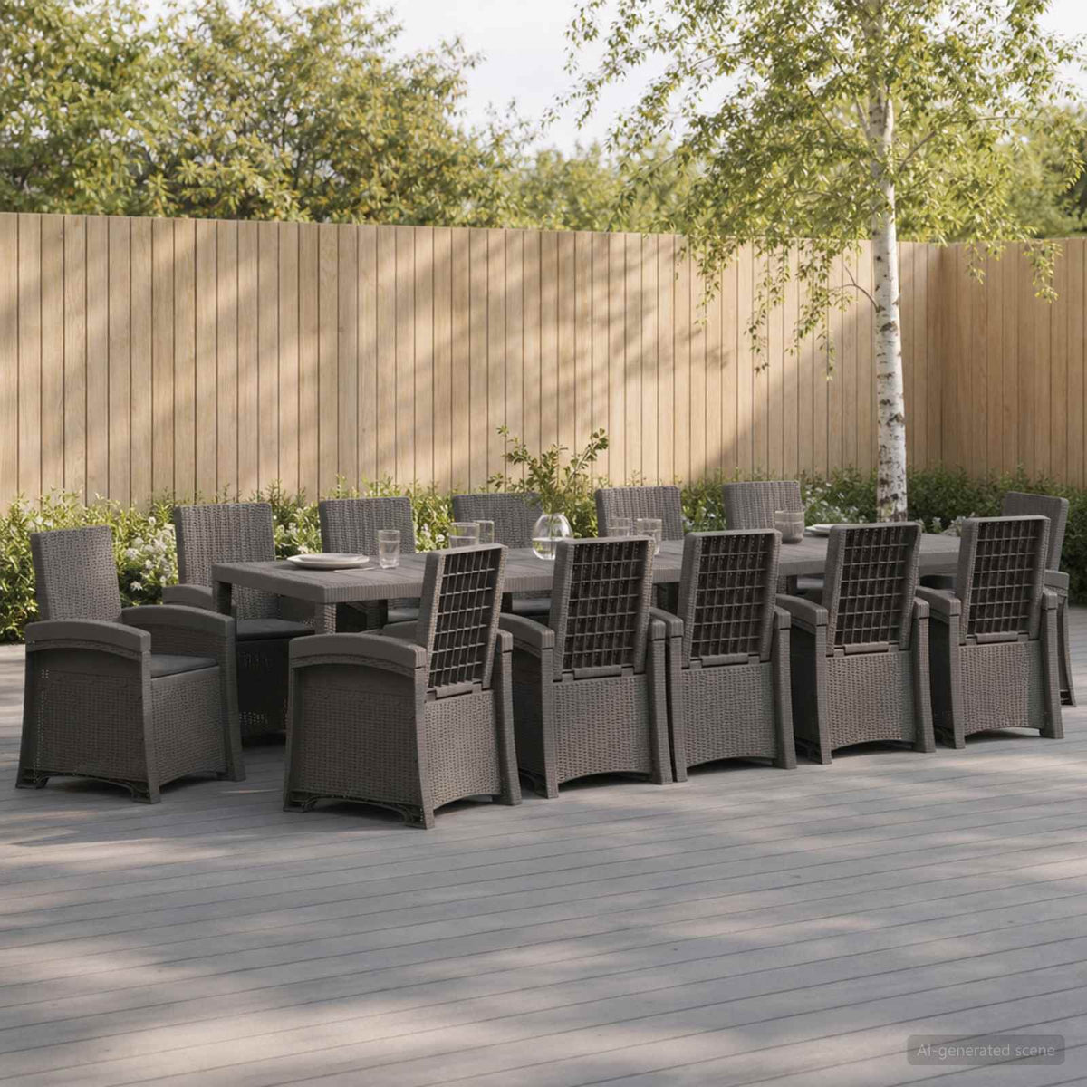 vidaXL Tuin eettafelset 5 st Antraciet- en crèmekleurig PP