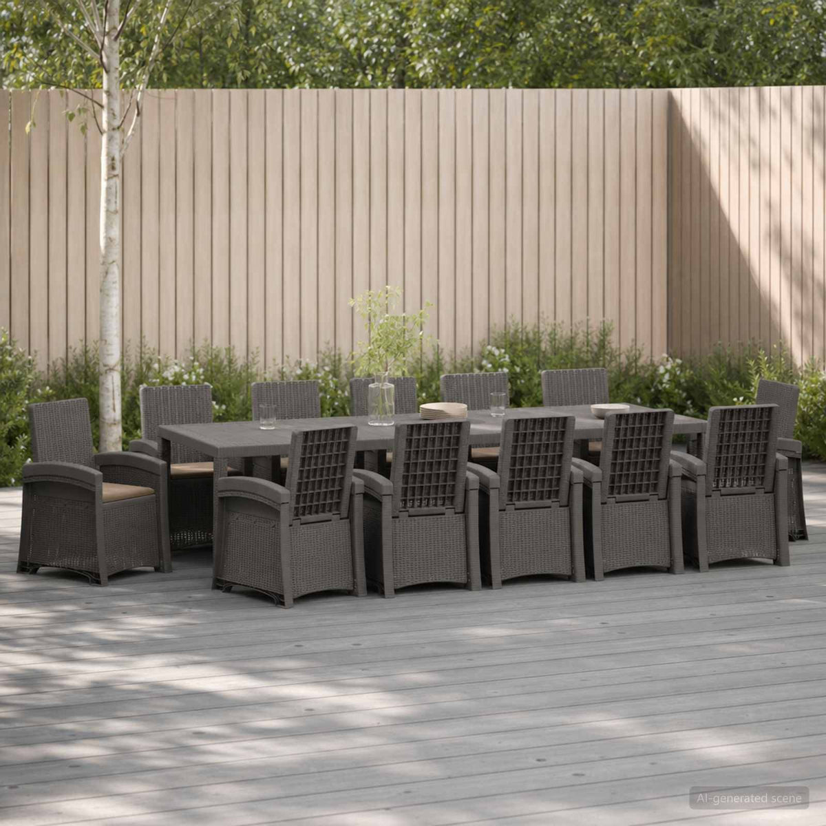 vidaXL Tuin eettafelset 5 st Antraciet- en crèmekleurig PP