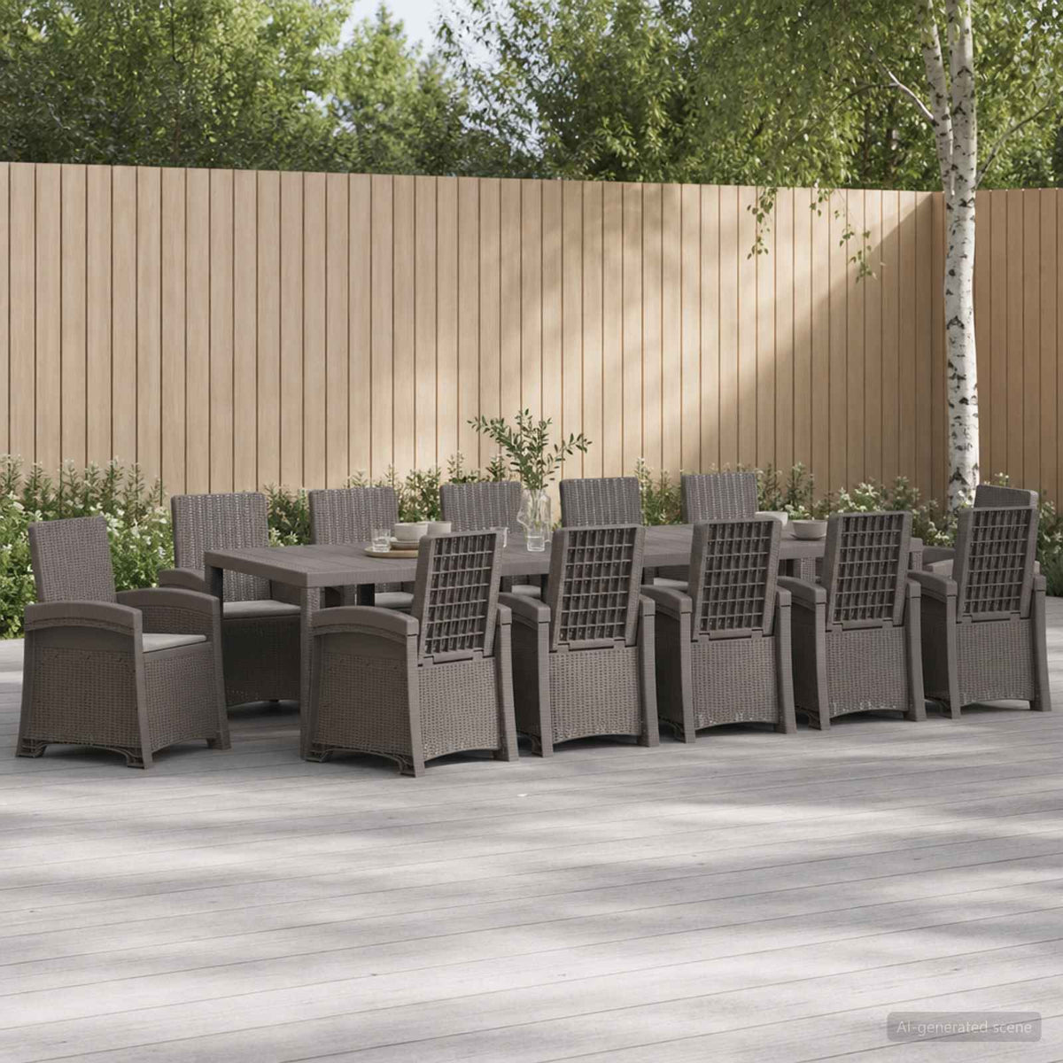 vidaXL Tuin eettafelset 5 st Antraciet- en crèmekleurig PP