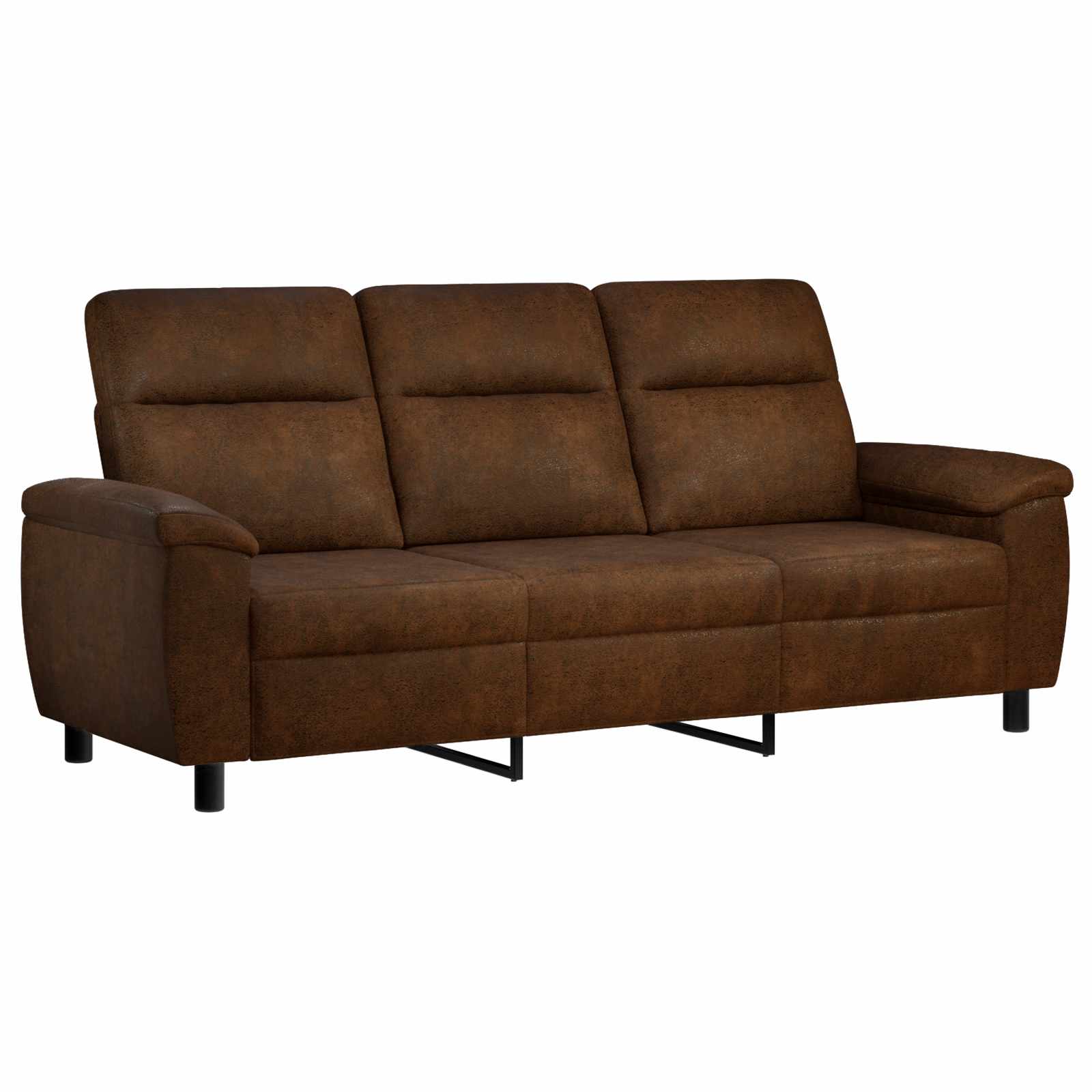 vidaXL Bankstel 2 st Bruin Nep Suede Leer