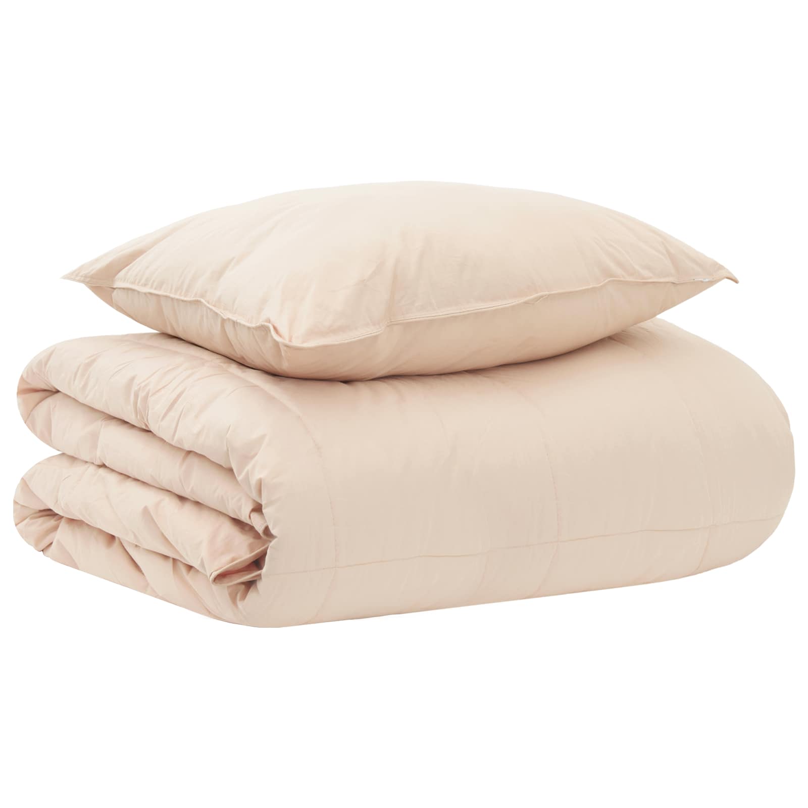 vidaXL Dekbedset Beige 135 x 200 cm Katoen, Kapok, Polyester