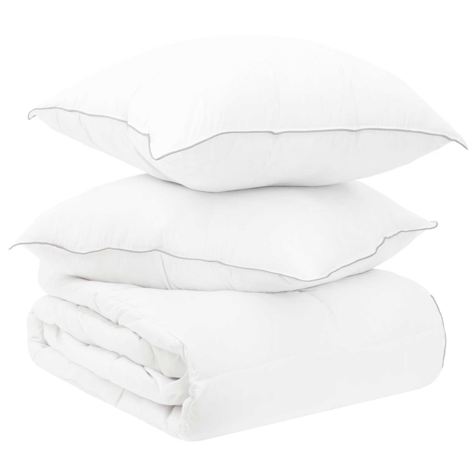 vidaXL Dekbedset met kussen Wit 200 x 200 cm Polyester, Bamboe