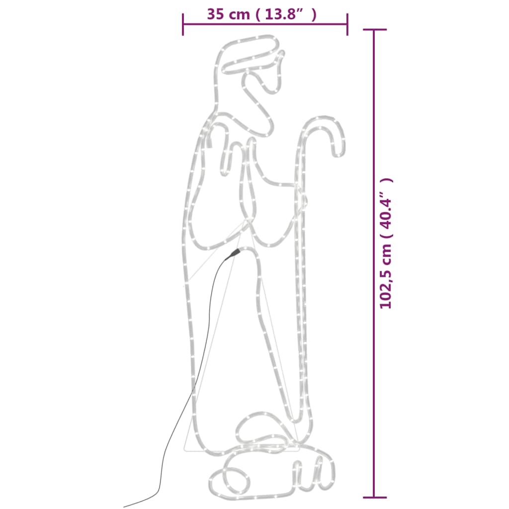 vidaXL Kerstfiguren Jozef en Maria met 264 LED's 40x55 en 38x100 cm